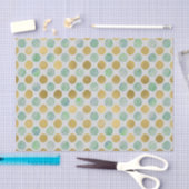 Goud en blauwe Waterverf poka Dots Tissuepapier (Craft)