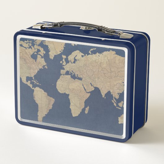 Goud en blauwe Wereldkaart (Achterkant)