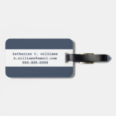 Goud en blauwe Wereldkaart Bagagelabel (Achterkant horizontaal)