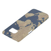 Goud en blauwe Wereldkaart Case-Mate Samsung Galaxy Hoesje (Onderkant)