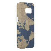 Goud en blauwe Wereldkaart Case-Mate Samsung Galaxy Hoesje (Back/Rechts)