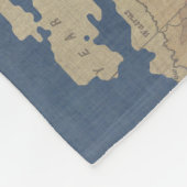 Goud en blauwe Wereldkaart Fleece Deken (Hoek)