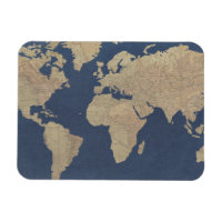 Goud en blauwe Wereldkaart