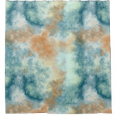Goud en Blauwgroen bad Douchegordijn (Voorkant)