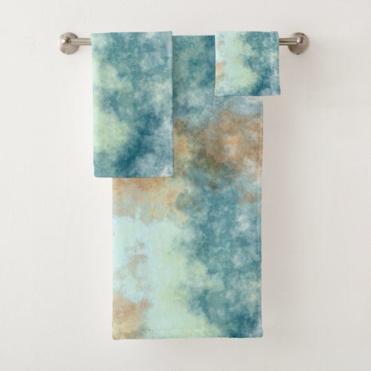 Goud en Blauwgroen bad Handdoek (Insitu)