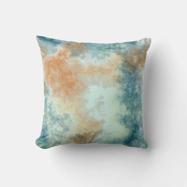 Goud en Blauwgroen bad Kussen (Voorkant)