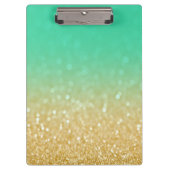 Goud en Blauwgroen gepersonaliseerd klembord voor (Voorkant)