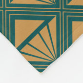 Goud en blauwgroen groen Art Deco ontwerp met rhom Fleece Deken (Hoek)