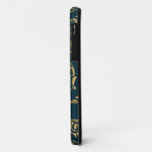 Goud en blauwgroen groen damast patroon Case-Mate iPhone case (Achterkant/links)