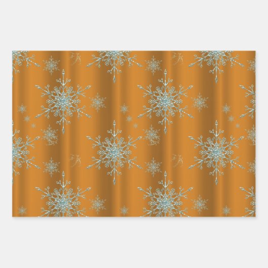 Goud en Blauwgroen kerstfeest Inpakpapier Vel (Voorkant 3)