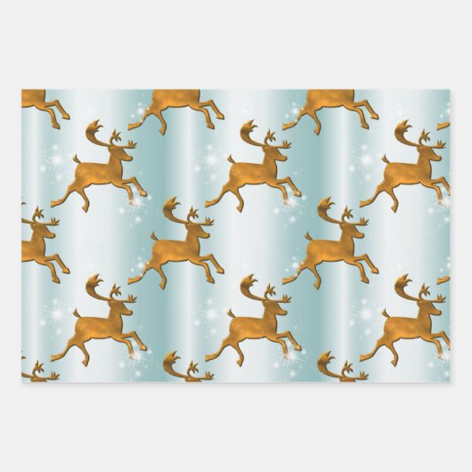 Goud en Blauwgroen kerstfeest Inpakpapier Vel (Voorkant 2)