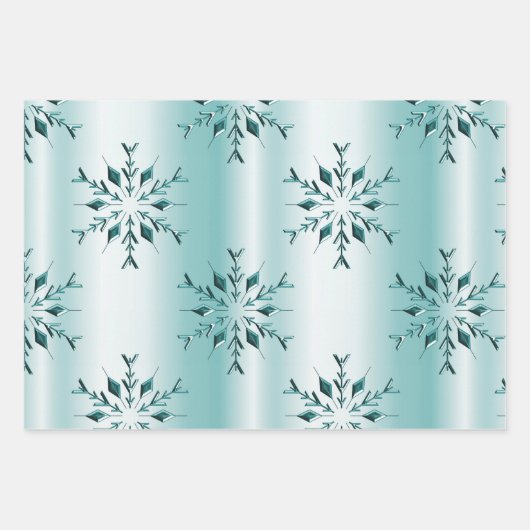 Goud en Blauwgroen kerstfeest Inpakpapier Vel (Voorkant)