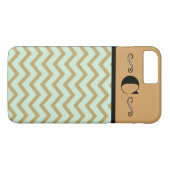 Goud en Blauwgroen Monogram telefoongeval Case-Mate iPhone Case (Achterkant (Horizontaal))