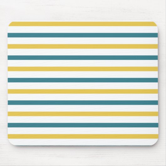 Goud en Blauwgroen Stripes Muismat (Voorkant)