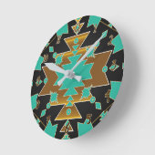 Goud en Blauwgroen Turquoise Black Grey Southweste Ronde Klok (Hoek)