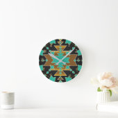 Goud en Blauwgroen Turquoise Black Grey Southweste Ronde Klok (Huis)