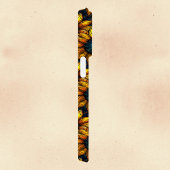 Goud en Blauwgroen Zonnebloem Glas in lood Monogra Case-Mate iPhone Case