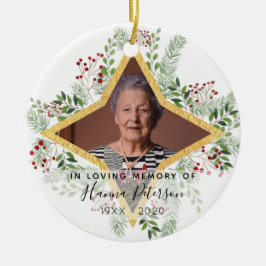 Goud en bloementaal keramisch ornament