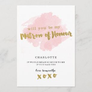 Goud en blush, ben jij mijn matron of Honor? Kaart