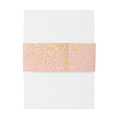 Goud en Blush Confetti Stippen Bruiloft Uitnodigingen Wikkel (Achterkant Voorbeeld)
