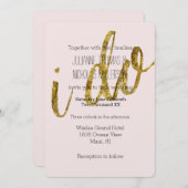 Goud en Blush Ik doe Bruiloft Kaart (Voorkant / Achterkant)