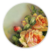 Goud en Blush Rozen Keramische Knop (Voorkant)