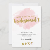 Goud en Blush word je mijn Bridesmaid? Kaart (Voorkant)