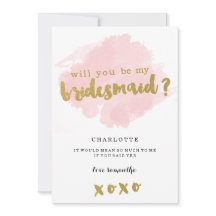 Goud en Blush word je mijn Bridesmaid?