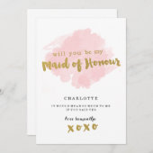 Goud en Blush word je mijn meisje van eer? Kaart (Voorkant / Achterkant)