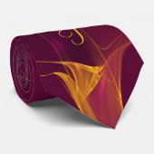 Goud en Bourgogne laatste monogram op maat Stropdas (Opgerold)