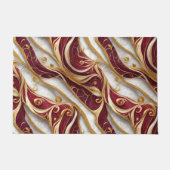 Goud en Bourgogne Marmeren Stroom Deurmat (Voorkant)