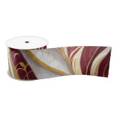 Goud en Bourgogne Marmeren Stroom Satijnen Lint (Spoel)