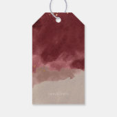 Goud en Bourgogne Waterverf Gift Labels Cadeaulabel (Achterkant)