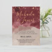 Goud en Bourgogne Waterverf Weddenschappen Kaart (Staand voorkant)