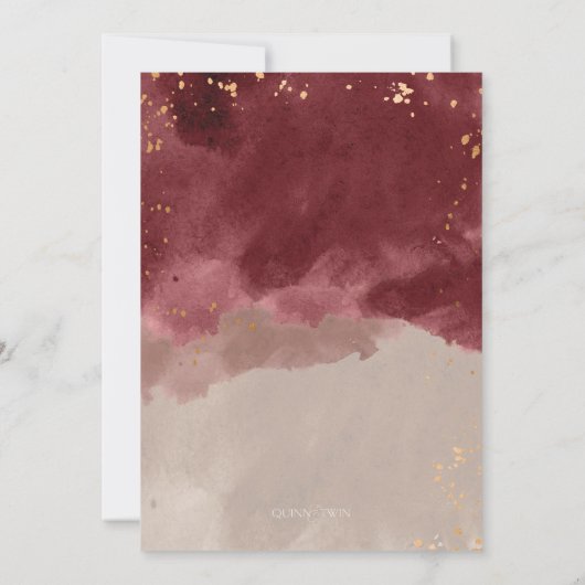 Goud en Bourgogne Waterverf Weddenschappen Kaart (Achterkant)