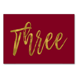 Goud en Bourgondië Elegante tafel nummer drie Kaart