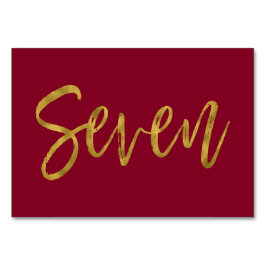 Goud en Bourgondië Elegante tafel nummer zeven Kaart