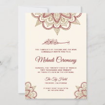 Goud en Bourgondië Islamitische Moslim Mehndi Cere