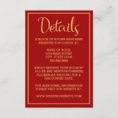 Goud en Bourgondië Plaid Bruiloft Informatiekaartje (Voorkant)