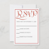 Goud en Bourgondië Plaid Bruiloft RSVP Kaartje (Voorkant)