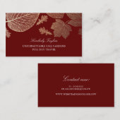 Goud en Bourgondische herfstbladeren Elegant Visitekaartje (Voorkant / Achterkant)