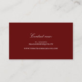 Goud en Bourgondische herfstbladeren Elegant Visitekaartje (Achterkant)