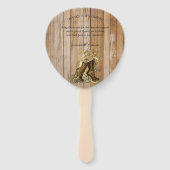 Goud en brass Steampunk sculpturen op hout Handwaaier (Achterkant)