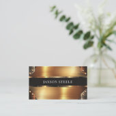 Goud en brons geklonken industrieel visitekaartje (Staand voorkant)