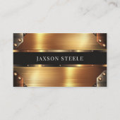 Goud en brons geklonken industrieel visitekaartje (Voorkant)