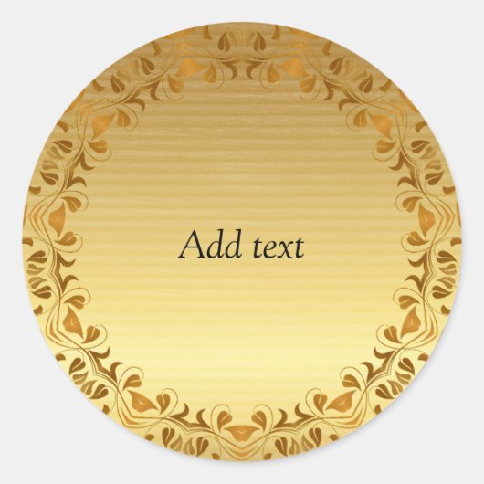 Goud en bronzen sjabloon ronde sticker (Voorkant)