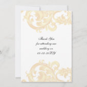 "Goud en bruin" bruiloft Dank u Kaarten (Achterkant)
