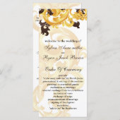 "Goud en Bruin" Bruiloftsprogramma Programmakaart (Voorkant / Achterkant)