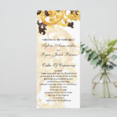 "Goud en Bruin" Bruiloftsprogramma Programmakaart (Staand voorkant)