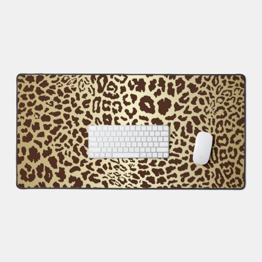 Goud en Bruin Dier Print Desk Pad (Keyboard & Muis)